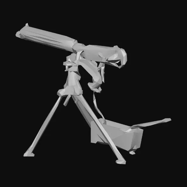 3D model for Tripod-mounted belt-fed machine gun
