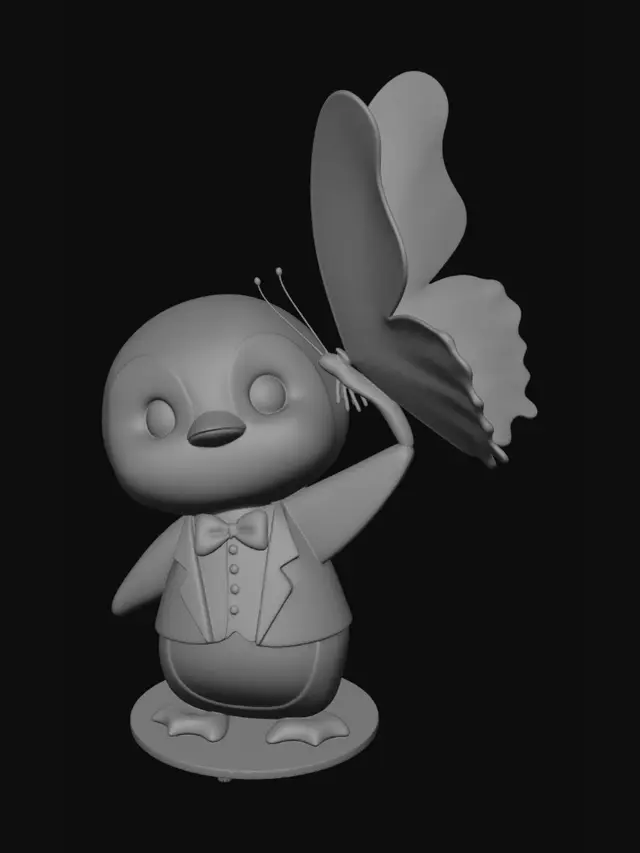 3D model for Dapper Penguin and Butterfly