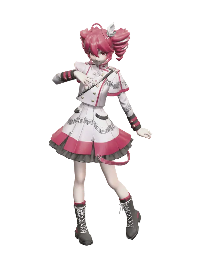 Kasane Teto - Vocaloid 3D model, vytvořený pomocí AI