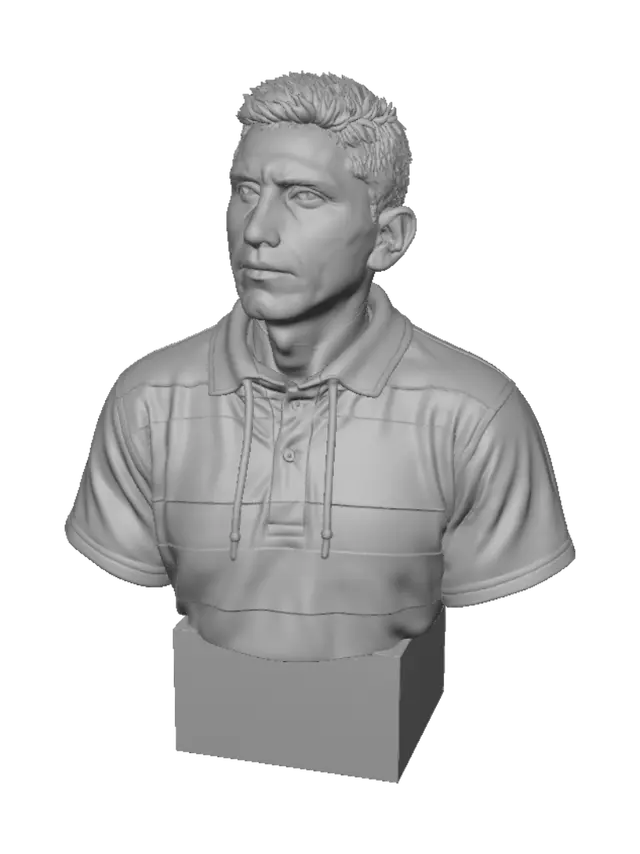 3D model for Genrame este busto en 3d para impresión, conservando el detalle y su base para poder aventarlo buen
