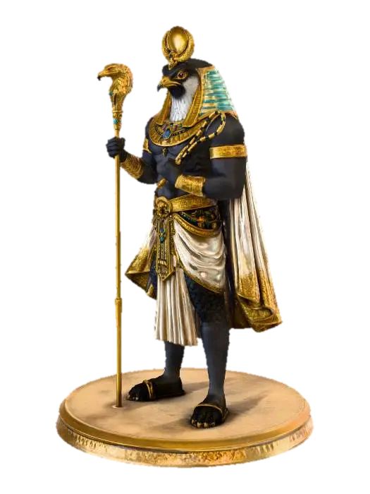 Egyptian god Horus (Ra) - Pharaoh 3D model, vytvořený pomocí AI