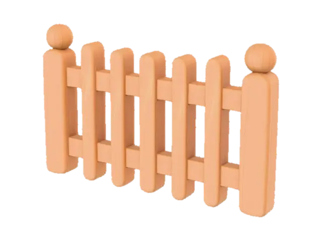 3D model for "Create a stylized wooden fence in the visual style of the Nintendo 3DS Pokémon games (Pokémon X/Y, Omega Ruby/Alpha Sapphire). The fence should have simple, rounded wooden planks with soft edges, clean hand-painted textures, and subtle shading. Use slightly cartoony proportions, pastel color tones, and smooth gradients typical for 3DS Pokémon overworld objects. Keep the geometry low-poly but appealing, with diffuse textures only and no realistic materials. The model should look like it belongs in a Pokémon 3DS environment."