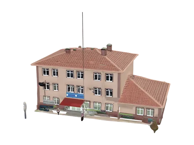 Hillside Village School - Hill 3D model, vytvořený pomocí AI