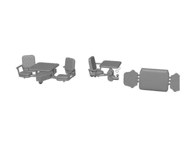 3D model for Convertible RV dinette bed