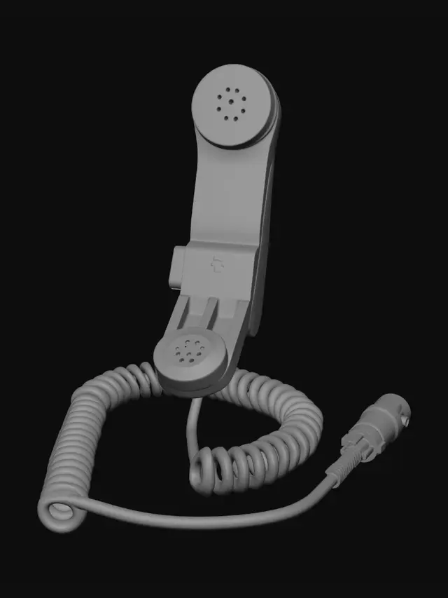 3D model for Corded handset with microphone and speaker