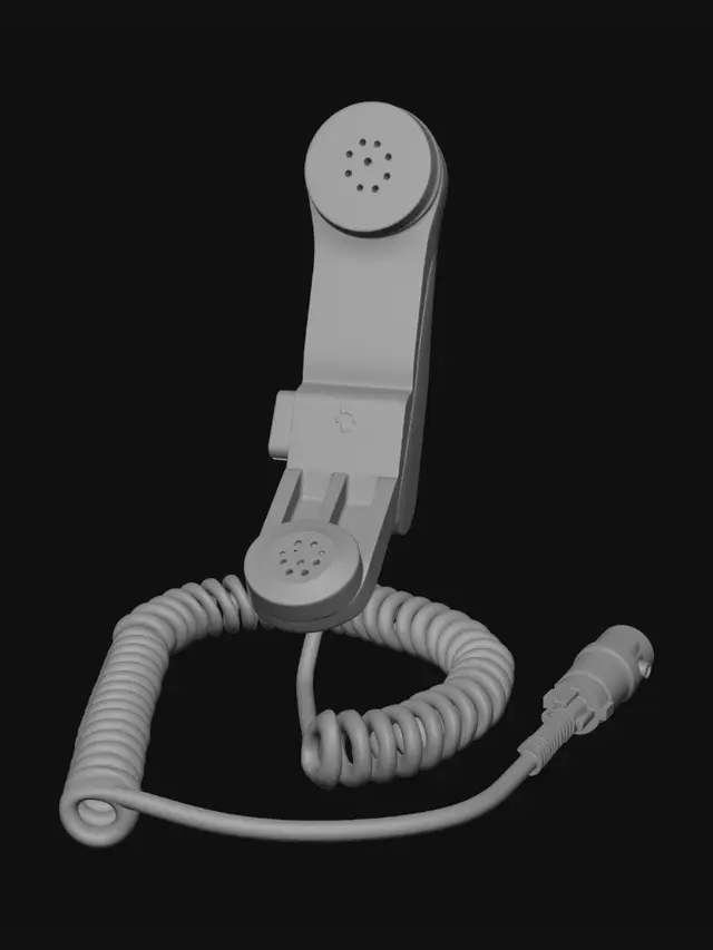 3D model for Corded handset with microphone and speaker