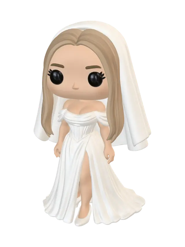 Bride in White 3D model, vytvořený pomocí AI
