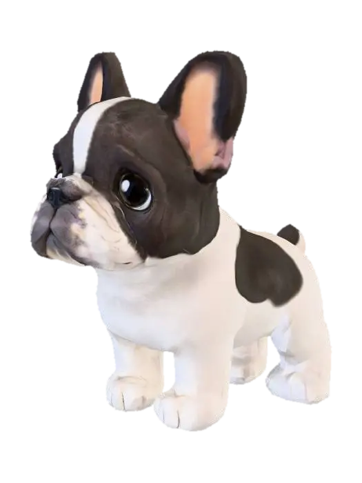 フレンチブルドッグ - Bulldog 3D model, vytvořený pomocí AI