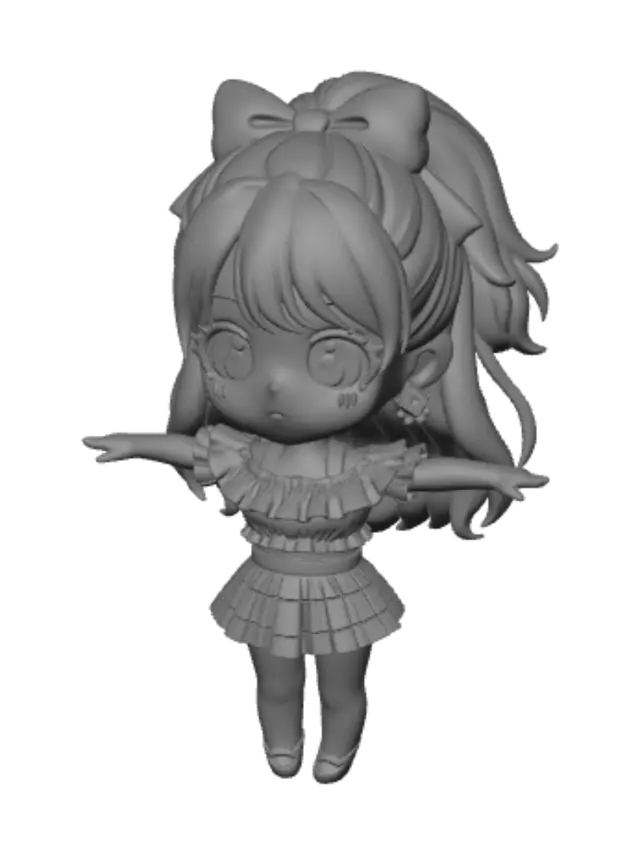 3D model for Chibi Cheerful with White Bow