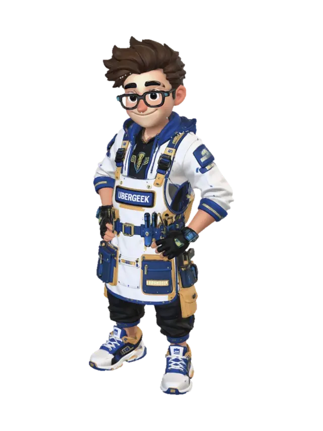 Modello 3D Ubergeek Engineer - Nerd, generato dall’IA