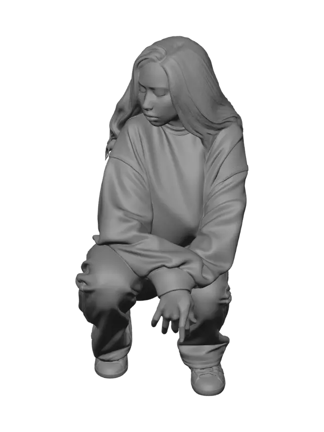 3D model for Quiet Reflection in White and Denim