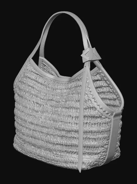 3D model for Raffia Straw Tote Bag