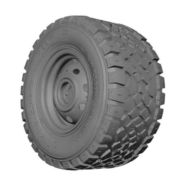 3D model for it needs to be a perfectly round and symmetrical tyre for all terrain conditions