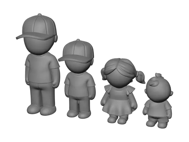 3D model for Monochrome Family Quartet