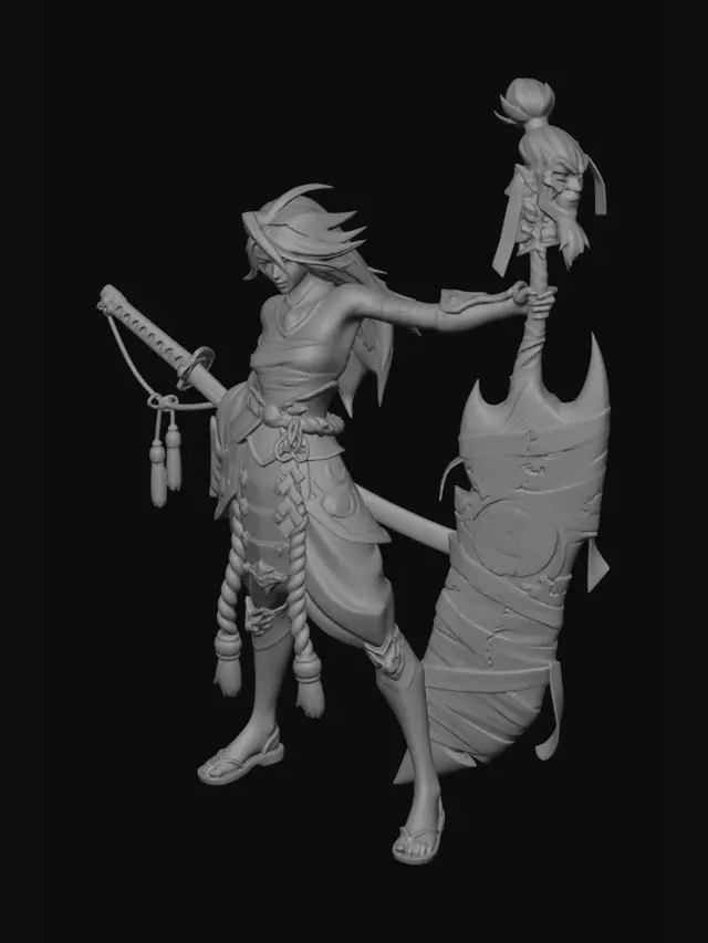 3D model for Crimson Warrior and the Blood-Torn Banner