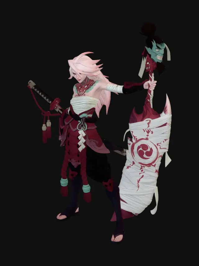 3D model for Crimson Warrior and the Blood-Torn Banner