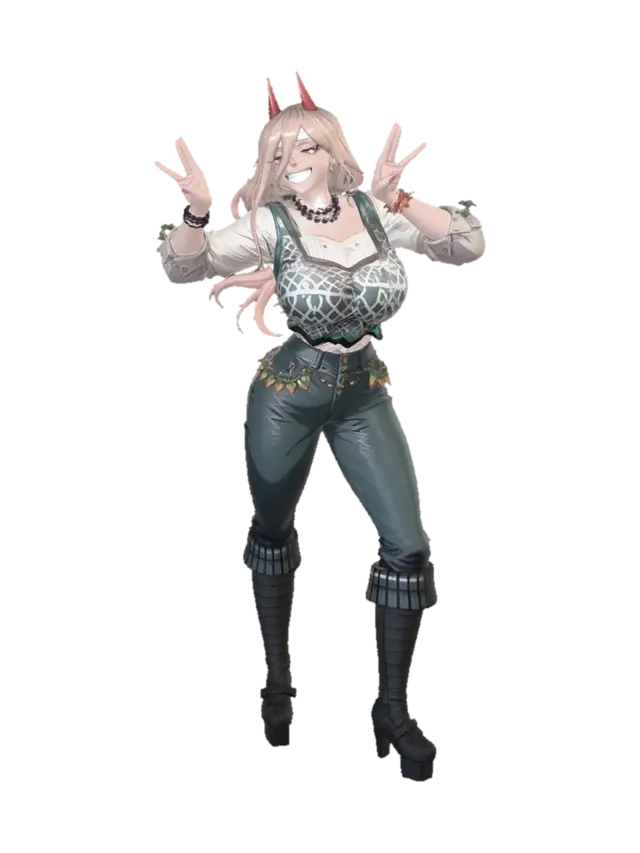 Crimson Horned Diva 3D model, vytvořený pomocí AI