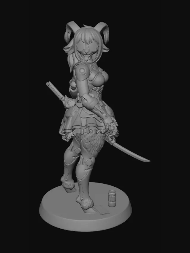 3D model for White Ram Samurai