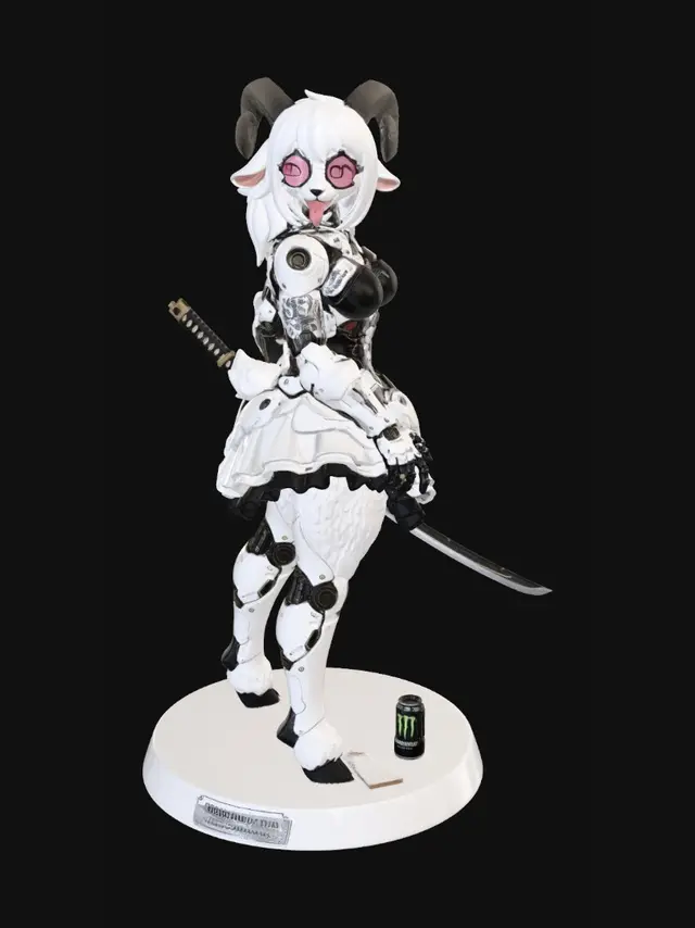 3D model for White Ram Samurai