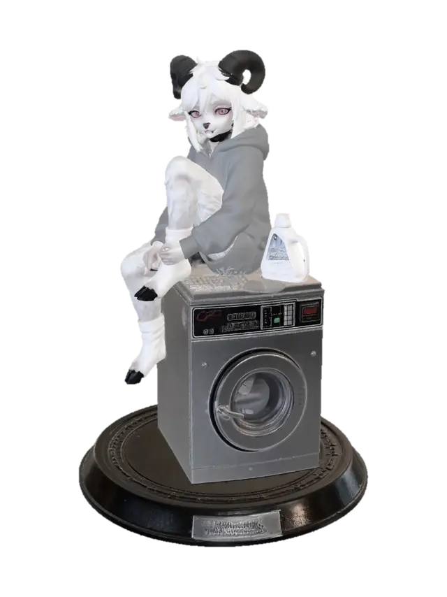 Ram-Girl Washing Day - Rumie 3D model, vytvořený pomocí AI