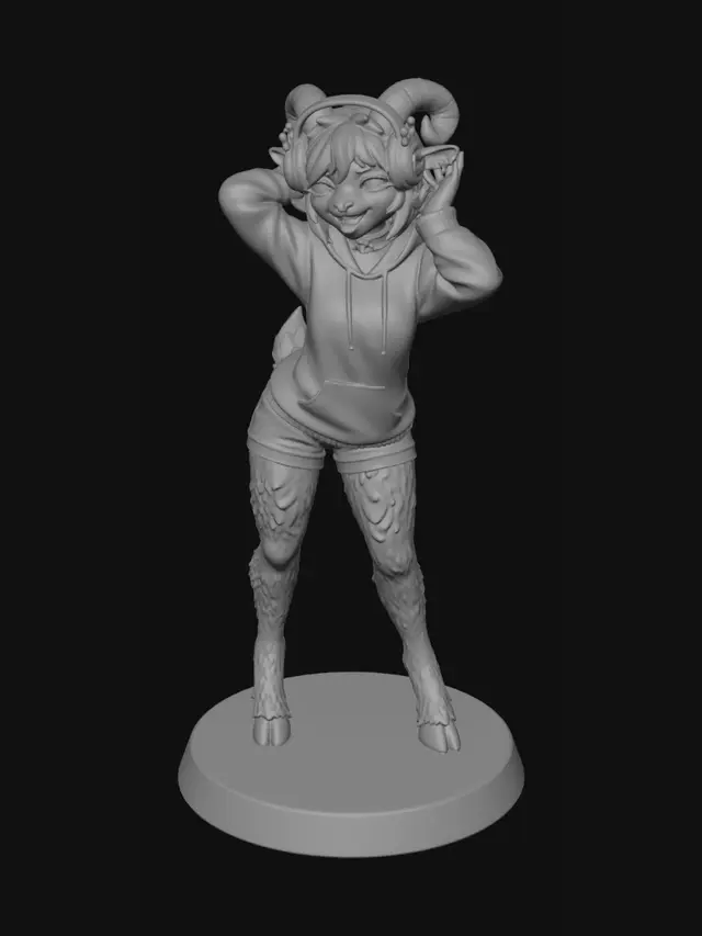 3D model for Ram in a Blue Hoodie with Headphones