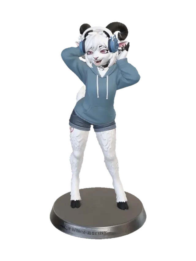 Ram in a Blue Hoodie with Headphones - Rumie 3D model, vytvořený pomocí AI