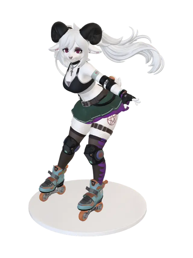 Roller Rink Demon - Figuremodel 3D-model, gegenereerd door AI