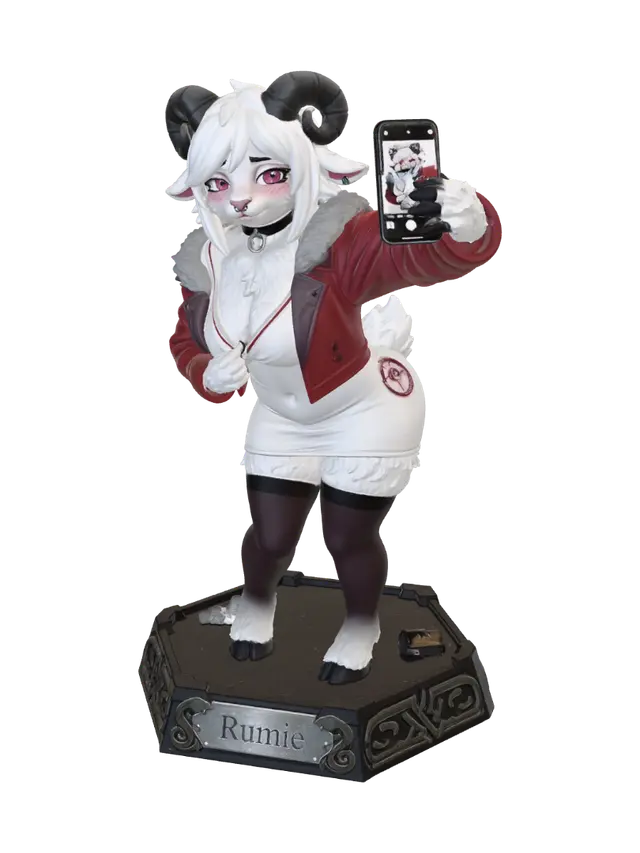 Rumie Takes a Selfie 3D model, vytvořený pomocí AI