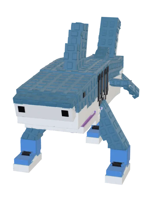 Blue LEGO Dragon - Blocky 3D model, vytvořený pomocí AI