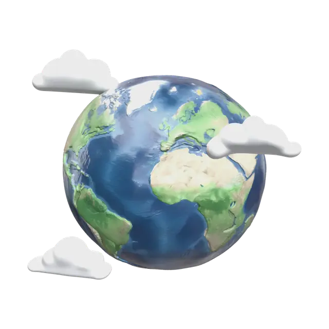 Stylized Cartoon Earth 3D model, vytvořený pomocí AI