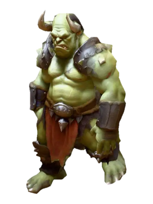 3D model for um ogro guerreiro, arte para jogo mobile