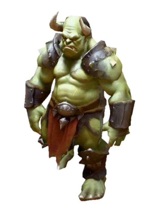 3D model for um ogro guerreiro, arte para jogo mobile