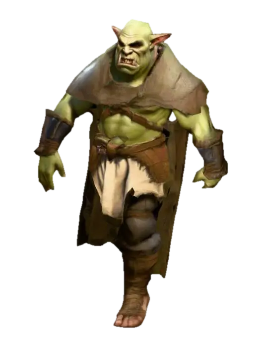 um Orc camponês, arte para jogo mobile - Gameart 3D model, vytvořený pomocí AI