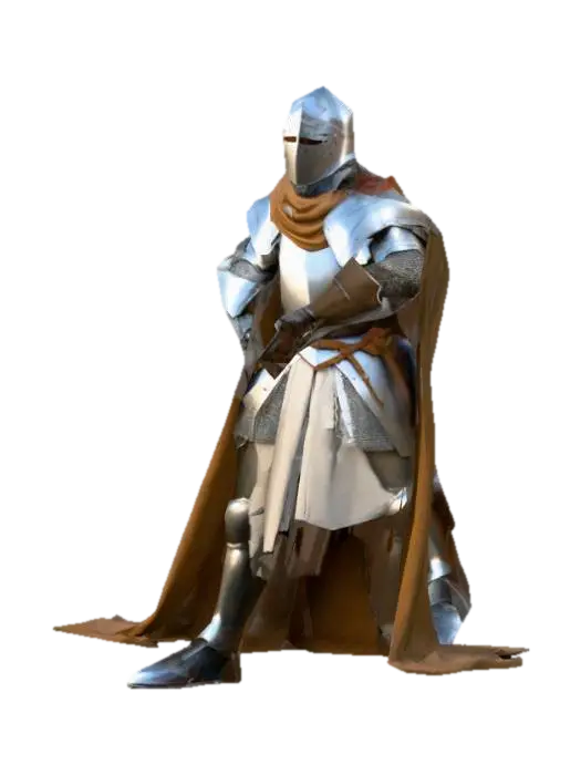 um cavaleiro medieval normando, pose A, arte para jogo mobile - Norman 3D model, vytvořený pomocí AI