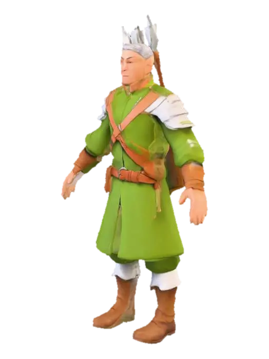 Normand Archer with Sword - Norman 3D model, vytvořený pomocí AI