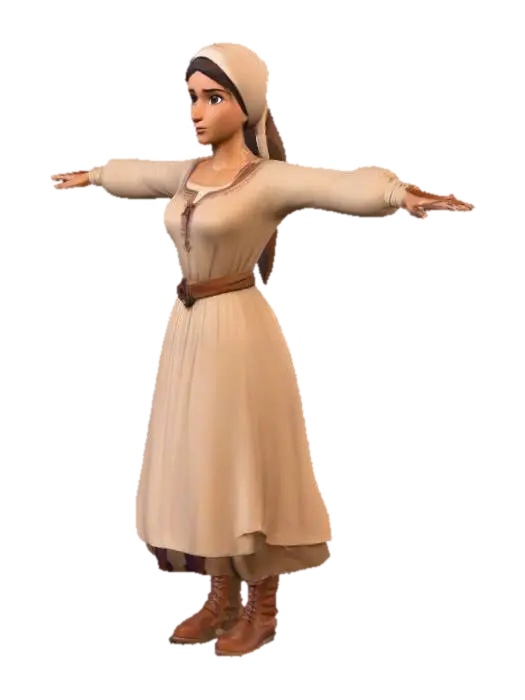 Normand Peasant Woman - Norman 3D model, vytvořený pomocí AI