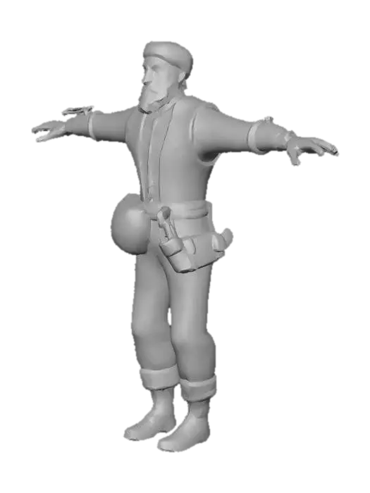 3D model for Britain Peasant Man