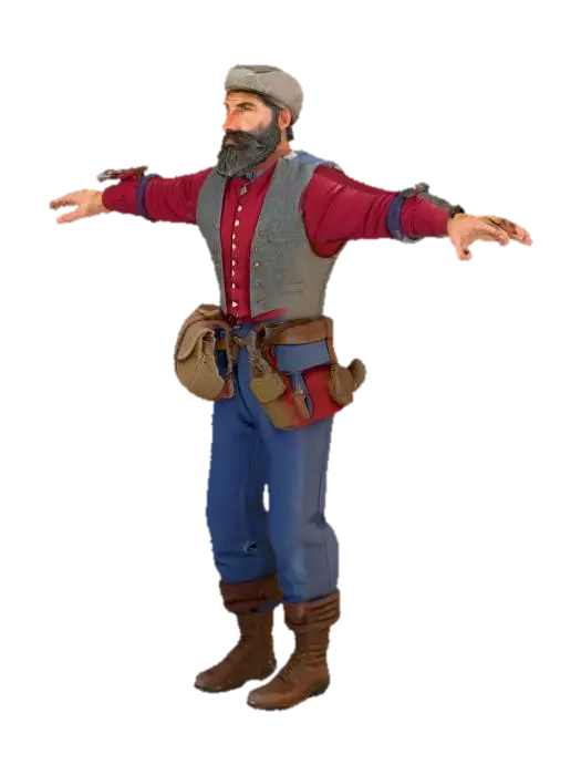 3D model for Britain Peasant Man