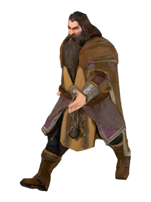 3D model for um chefão dwarf de jogos RPG feudal fantasia, vestindo roupas de algodão em cores um pouco escuras, extremamente detalhado