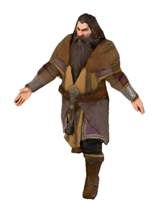 3D model for um chefão dwarf de jogos RPG feudal fantasia, vestindo roupas de algodão em cores um pouco escuras, extremamente detalhado