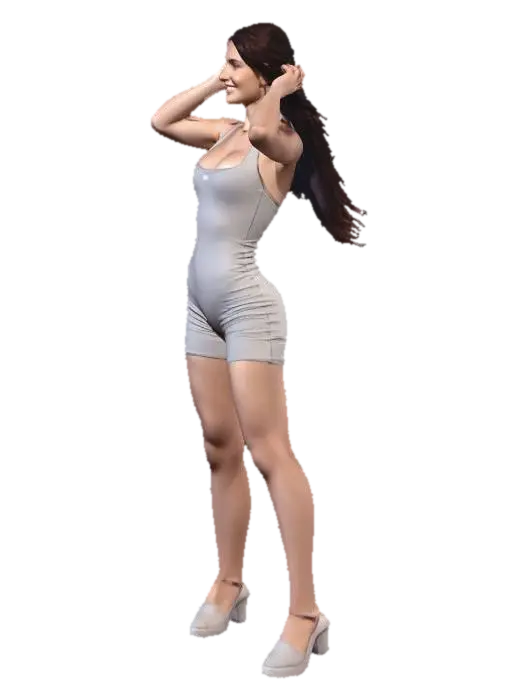Sunlit Beach Pose - Yoga 3D model, vytvořený pomocí AI