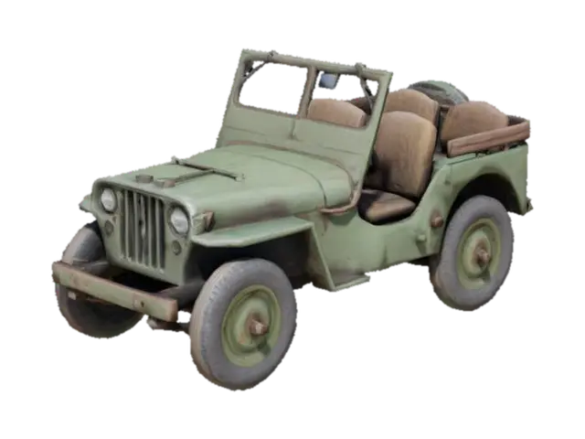 Old Jeep Car 3D model, vytvořený pomocí AI