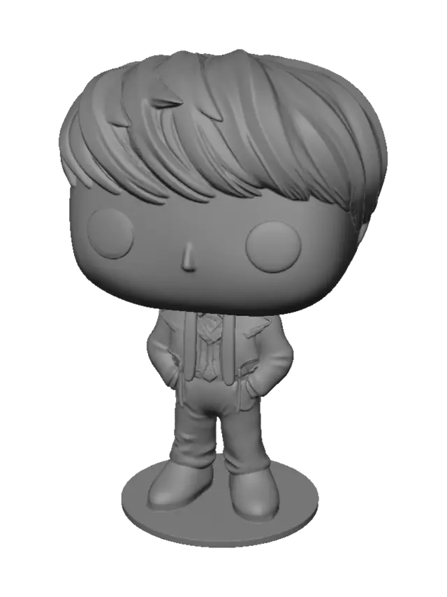 3D model for Black-Haired Funko Pop Figure