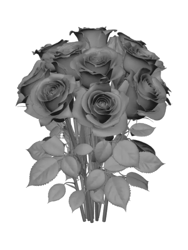 3D model for Emerald Rose Bouquet