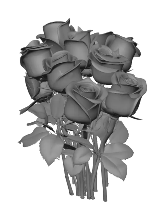 3D model for Purple Velvet Rose Bouquet