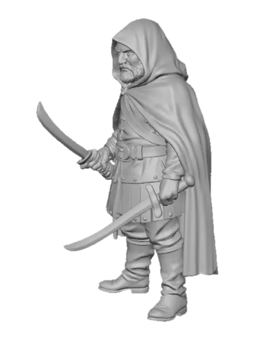 3D model for Hooded Warrior in Armor