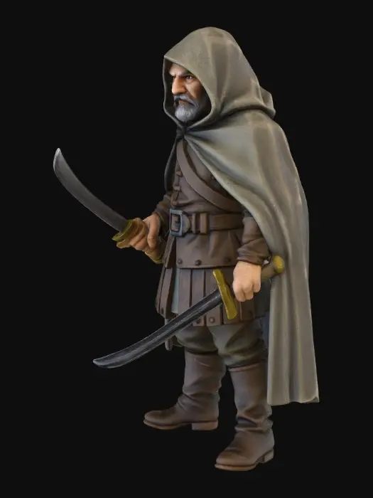 3D model for Hooded Warrior in Armor