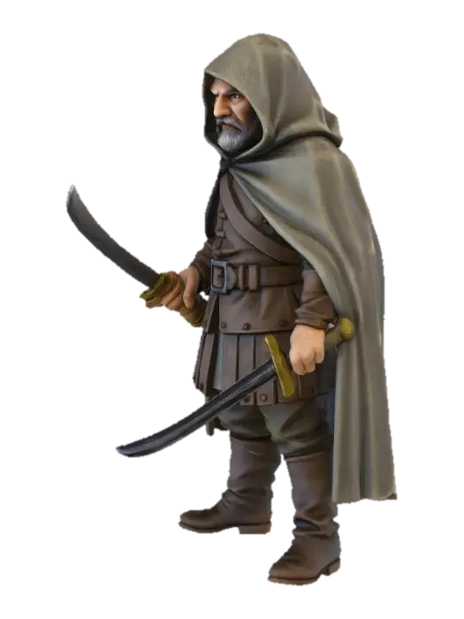 3D model for Hooded Warrior in Armor