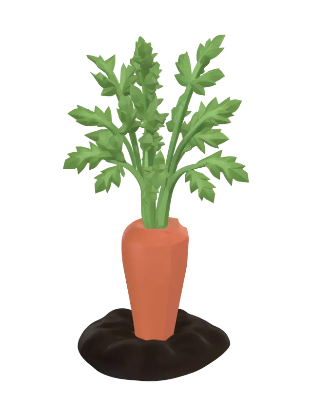 carrot_mature_3d 3D model, vytvořený pomocí AI