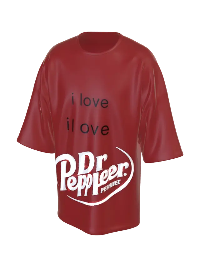 3D model for i love Dr Pepper t-shirt